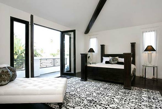 Traditional Black And White Bedroom