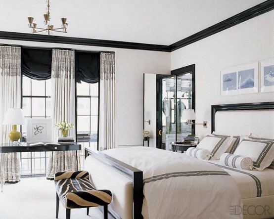19 Traditional Black And White Bedroom That Inspire - DigsDigs
