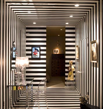 Traditional Black And White Hallway