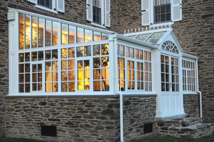 traditional conservatory design with a glass roof