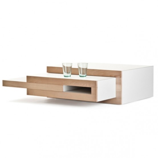 Transformable Minimalist Coffee Table That Grows If You Need