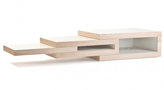 Transformable Minimalist Coffee Table That Grows If You Need