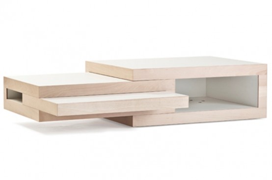 Transformable Minimalist Coffee Table That Grows If You Need