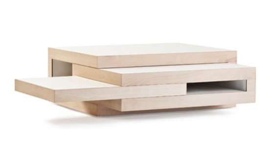 Transformable Minimalist Coffee Table That Grows If You Need