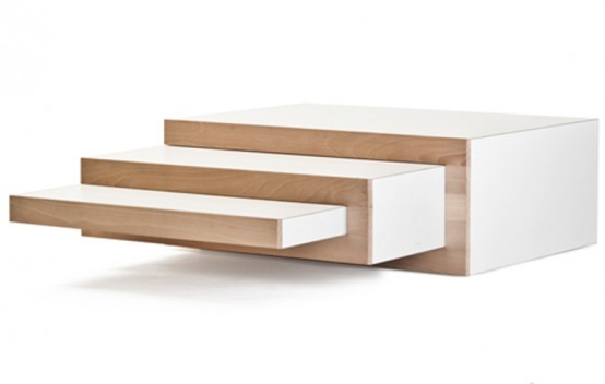 Transformable Minimalist Coffee Table That Grows If You Need