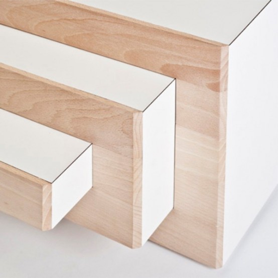 Transformable Minimalist Coffee Table That Grows If You Need