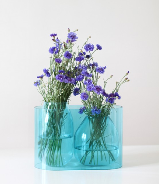 Transparent Blue Vase