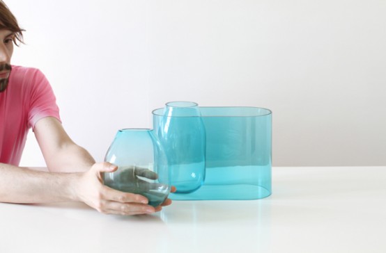 Transparent Blue Vase