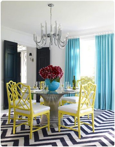 Trendy Colorful Dining Room