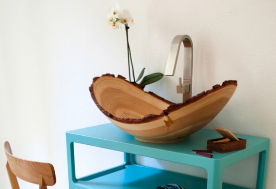 Trendy Larch Wood Ninna Washbasin