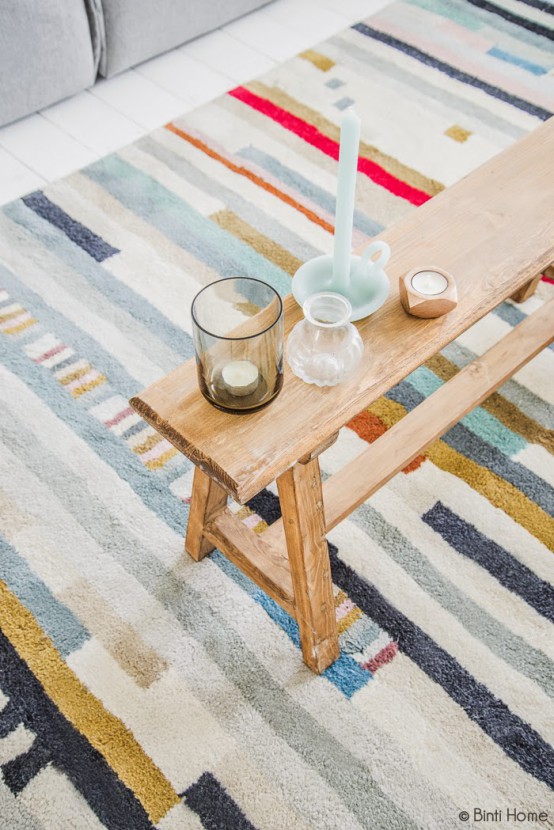 Turquoise And Amber Living Room With Upcycled Items