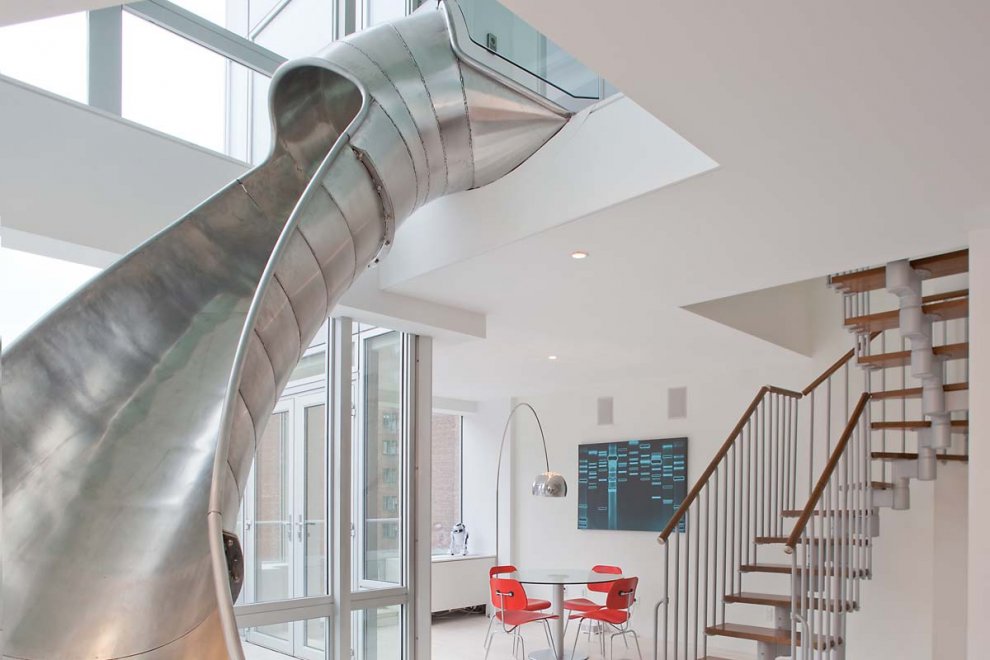 Two Level Apartment With A Steel Slide
