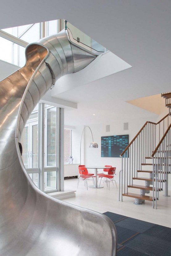 Two Level Apartment With A Steel Slide