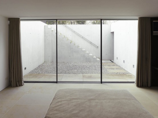 Two Story House With Rough Stone Facade