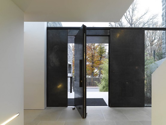 Two Story House With Rough Stone Facade