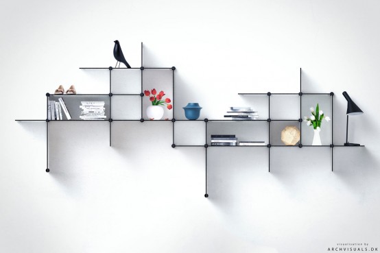 Ultra-Minimalist Up The Wall Shelving Unit