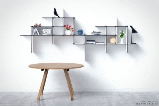 Ultra Minimalist Up The Wall Shelving Unit