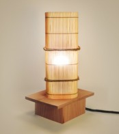 a simple bamboo light like this one on a stand will give an Asian or Japandi feel to your interior