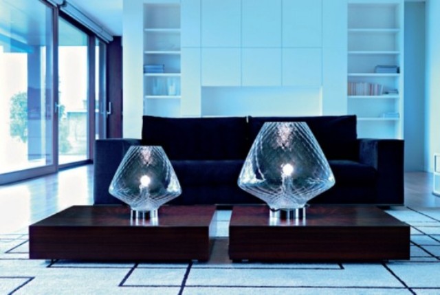 oversized cognac glass table lamps will bring a refined and chic touch to your living room