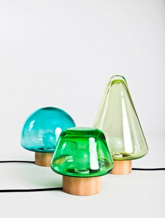 colorful glass mini table lamps are perfect for a contemporary or modern interior and will add color to it