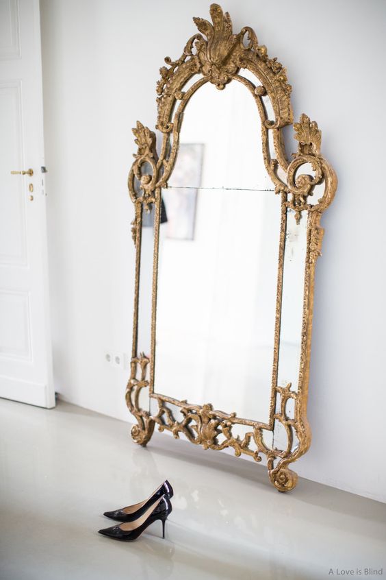 a gorgeous floor mirror in a fantastic and refined frame will be a centerpiece in any bedroom, closet or entryway, it will catch an eye and make the space refined