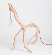 Unique Oak Branch Lamps Reminding Unusual Creatures