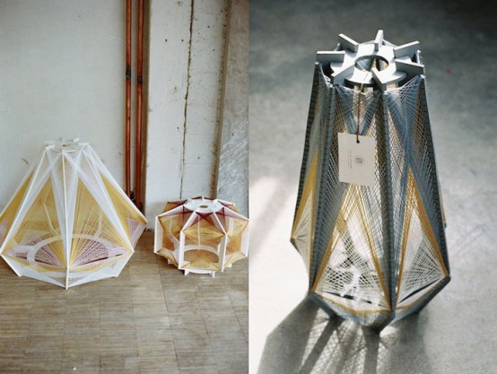 Unique Sputnik Lamps Of Wood And Cotton