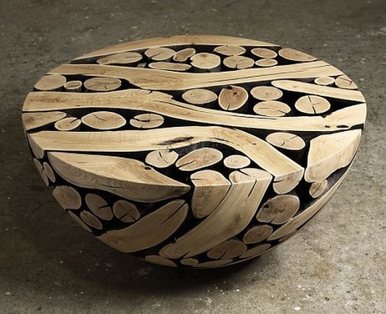 Unique Wooden Sphere Furniture And Art In One