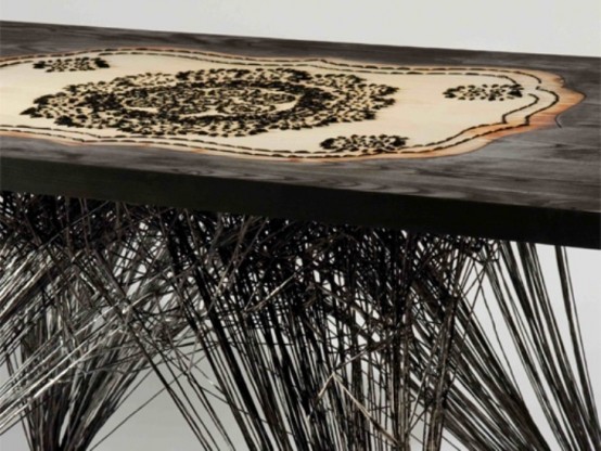 Unusual Art Deco Table With Interesting Pattern