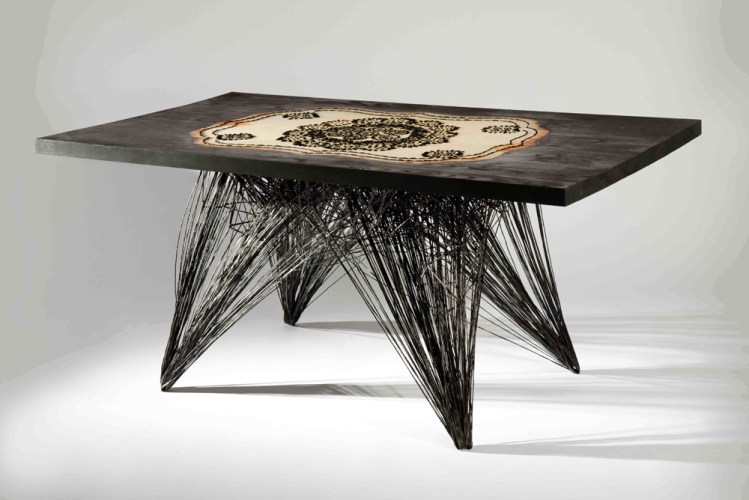 Unusual Art Deco Table With Interesting Pattern