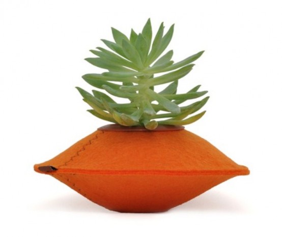 Unusual Colorful Planters Of Recycled Felt