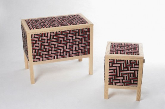 Unusual Furnitre Covered With Elastic Bands