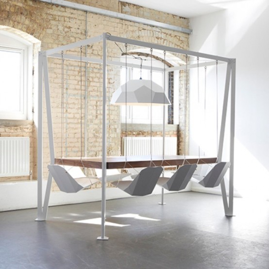 Unusual Swing Table For Having Fun At Meetings