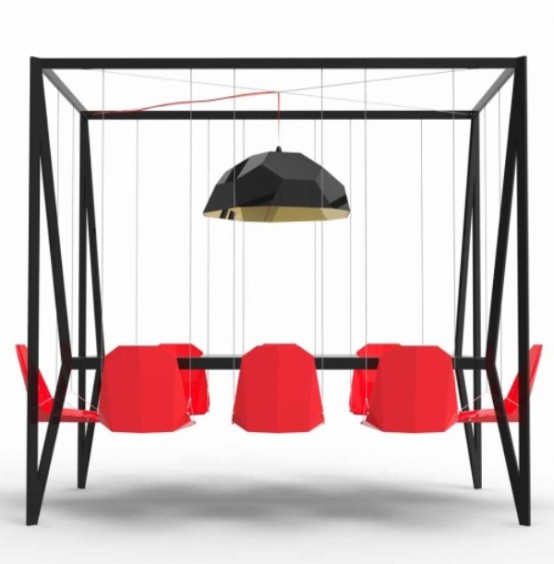 Unusual Swing Table For Having Fun At Meetings