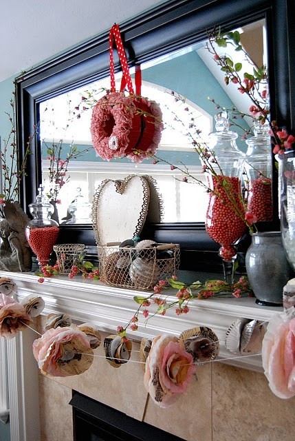 valentine mantel decorating ideas