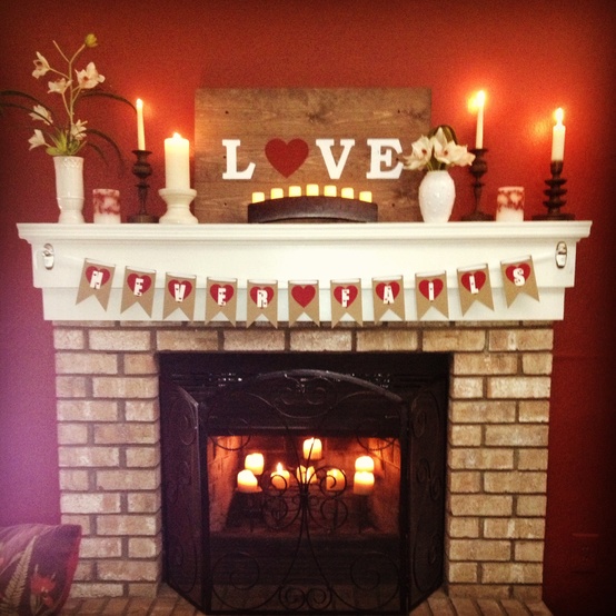 Valentines Day Mantel Decor Ideas