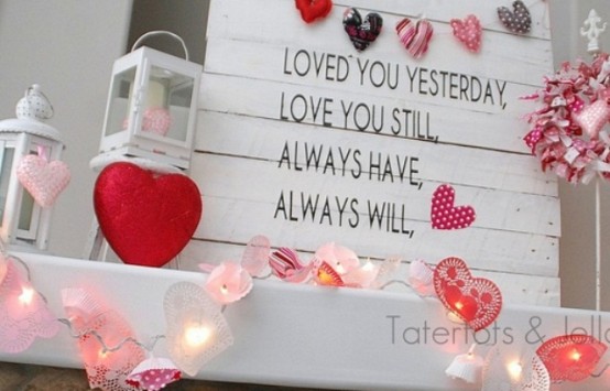 Valentines Day Mantel Decor Ideas