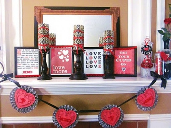 Valentines Day Mantel Decor Ideas