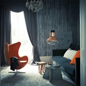 Velvet And Copper Living Room