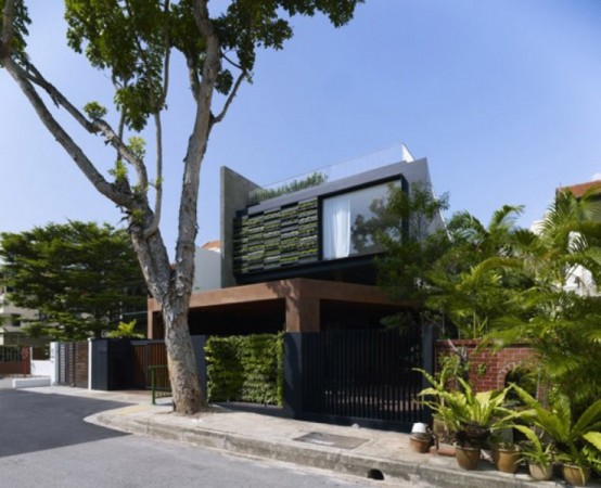 Vertical Plan House With Greenery In Singapore