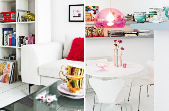 Very Femenine Apartment Interior With Dominant Pink Color