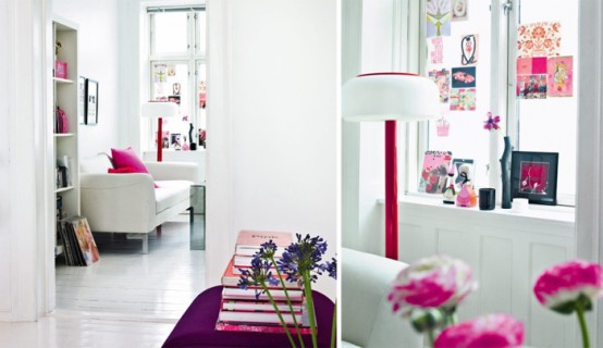 Very Femenine Apartment Interior With Dominant Pink Color