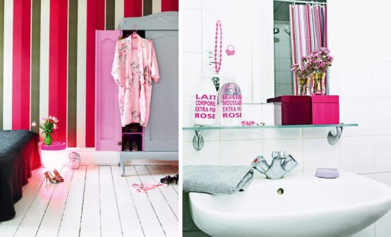 Very Femenine Apartment Interior With Dominant Pink Color