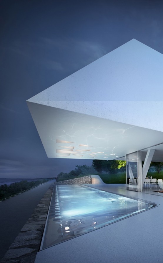 Villa F With Impressive Futuristic Architecture