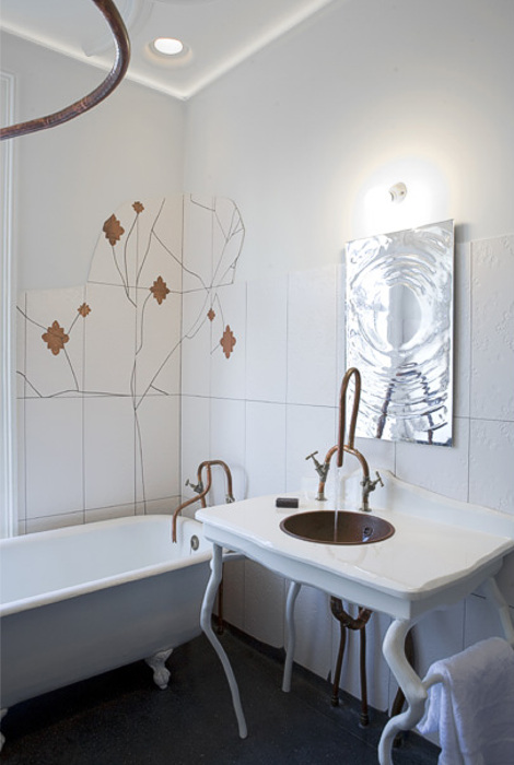 Vintage And Sculptural Bathroom Design