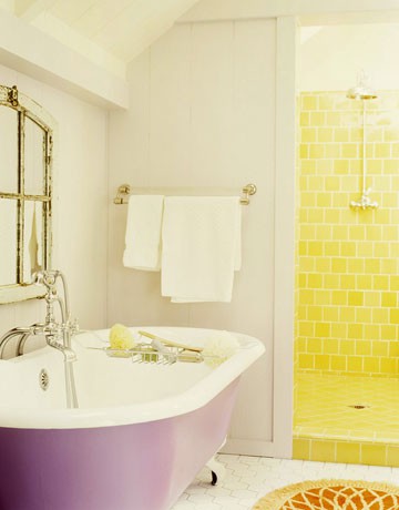 Violet Yellow Bathroom