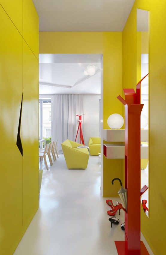 Vivacious Colorful Interior Design Of A Small Apartment