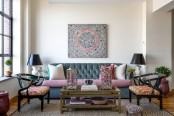 Vivacious Loft In A Fusion Of Styles Colors And Patterns