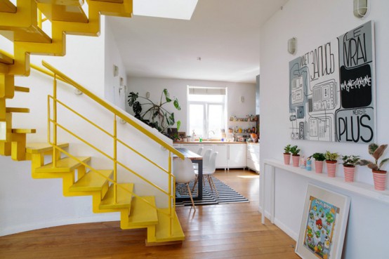 Vivacious Two-Storey Apartment With Bright Accents