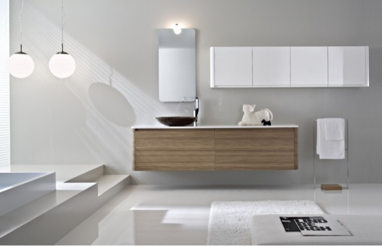 Walnut Bathroom Furniture With Rounded Corners Seventy By Idea Group